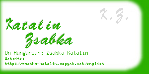 katalin zsabka business card